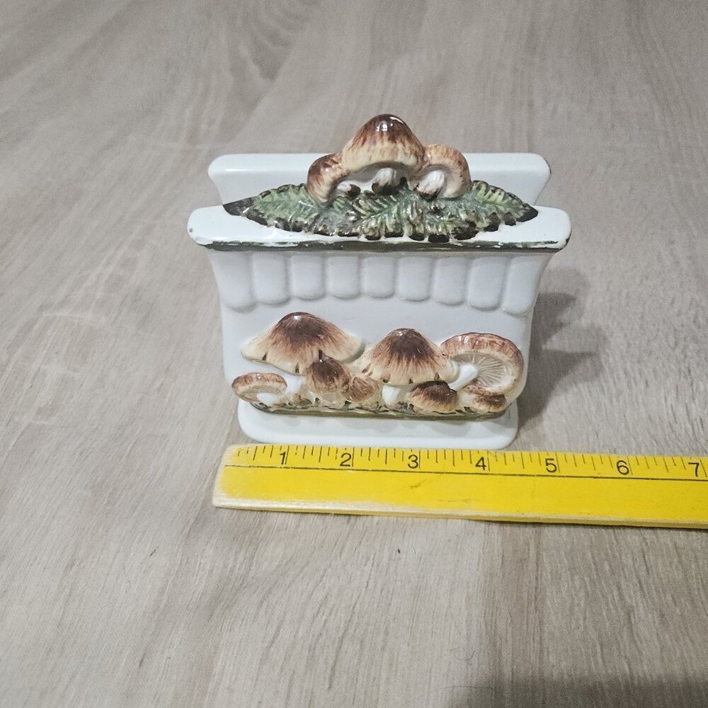 Vintage Mushroom Napkin Holder Home Decor Retro Magical Kitchen Ceramic - Picture 9 of 10